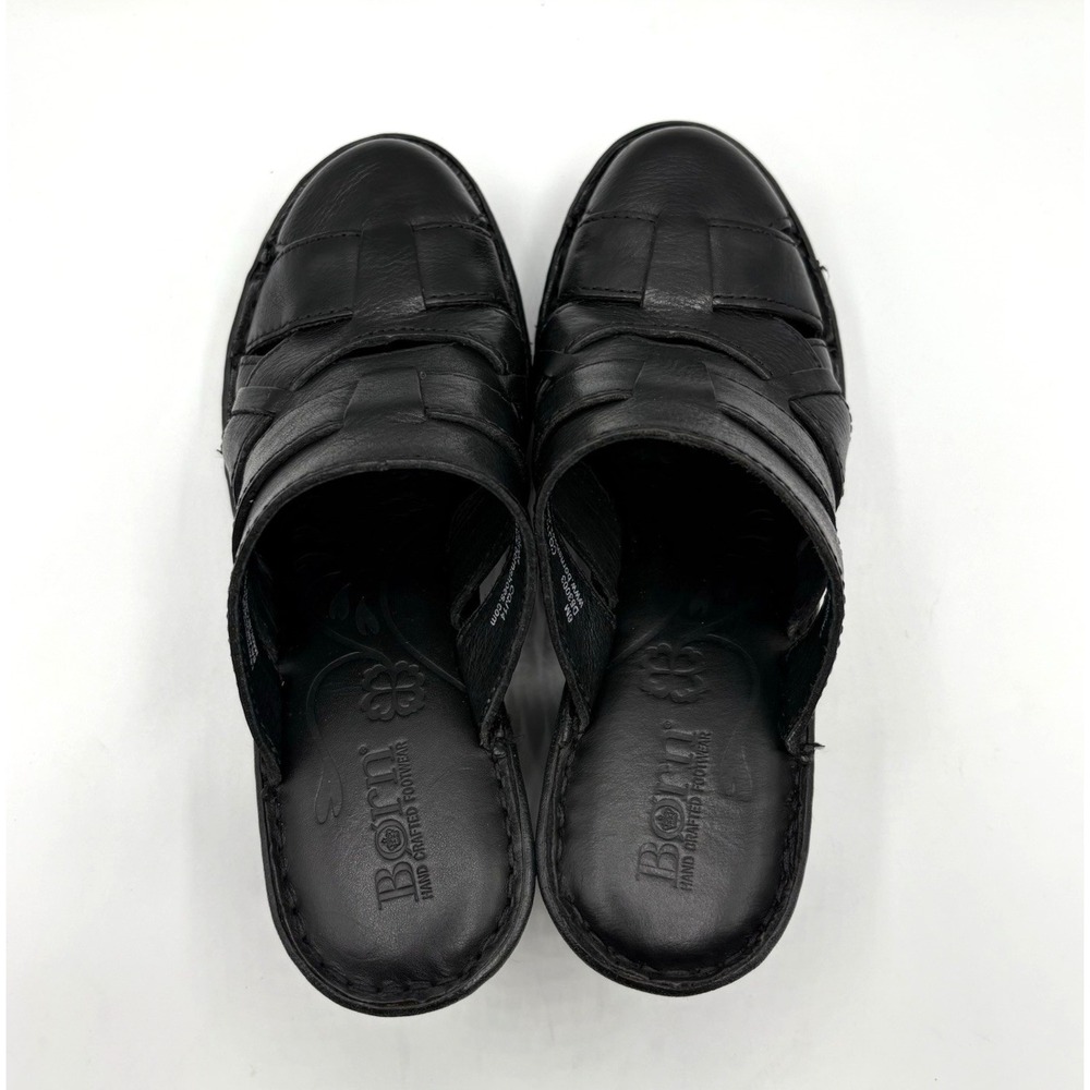 BORN Clog Women's Size 6 Black Leather Slip On Comfort Shoes NWOB - Picture 4 of 10